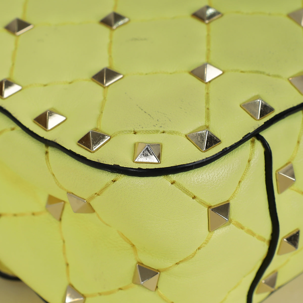 Valentino Yellow Spike Rockstud Small Flap Bag