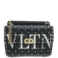 Valentino Black VLTN Spike Rockstud Flap Medium Shoulder Bag