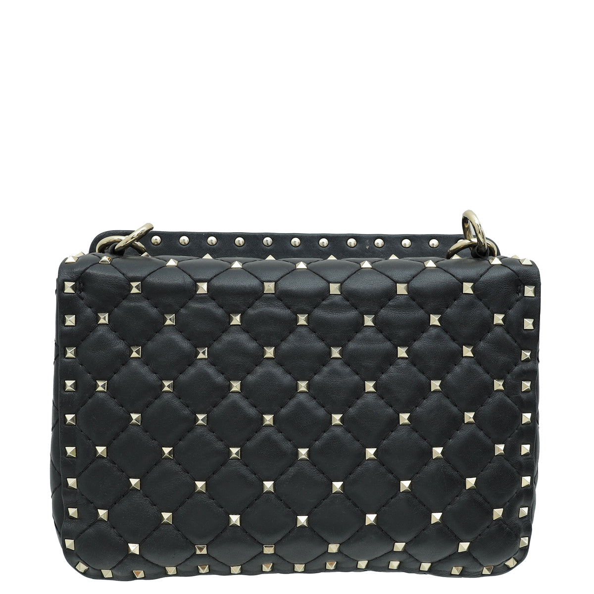Valentino Black VLTN Spike Rockstud Flap Medium Shoulder Bag