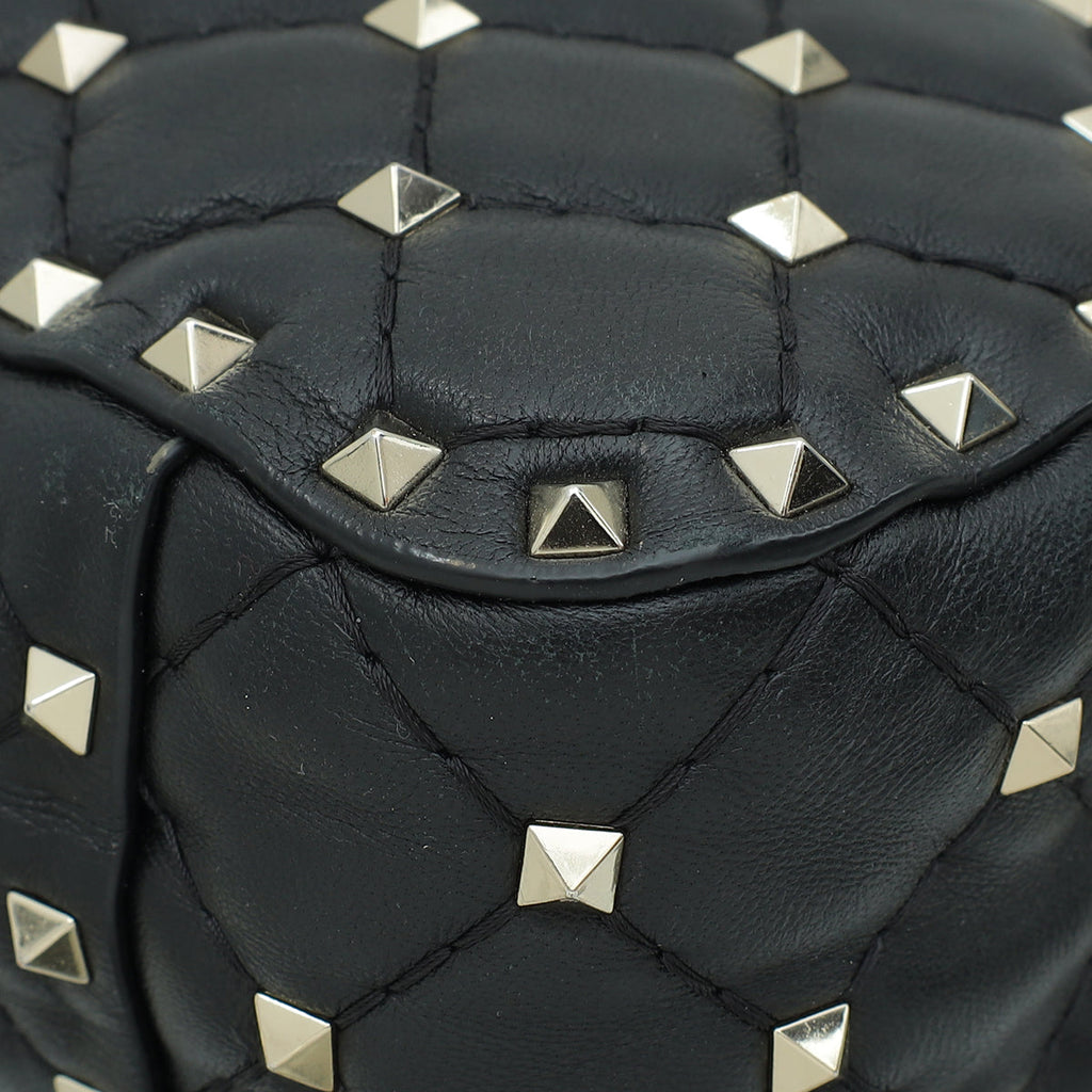 Valentino Black VLTN Spike Rockstud Flap Medium Shoulder Bag