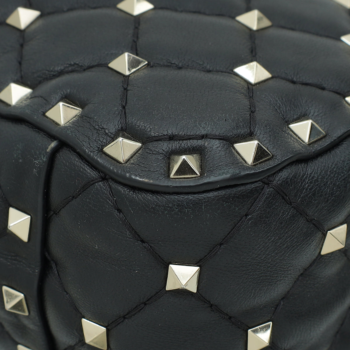 Valentino Black VLTN Spike Rockstud Flap Medium Shoulder Bag