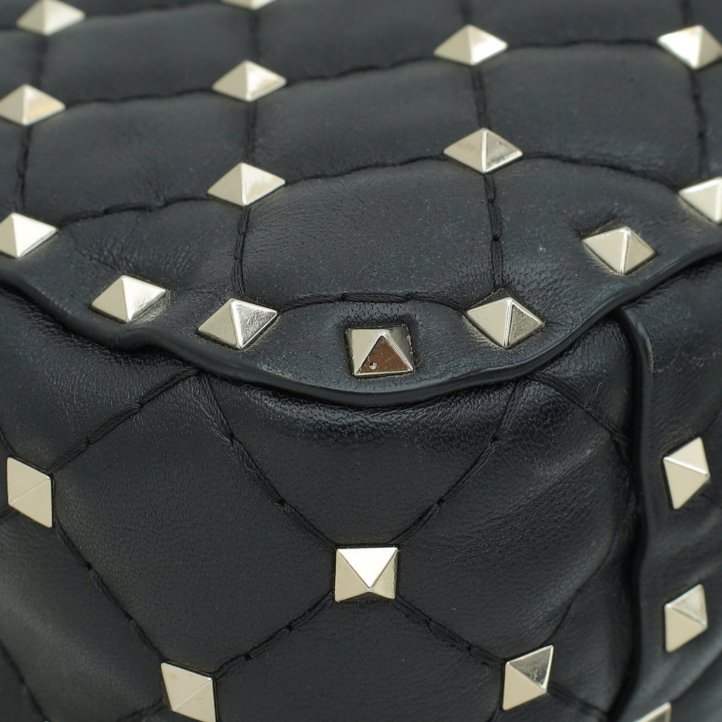 Valentino Black VLTN Spike Rockstud Flap Medium Shoulder Bag