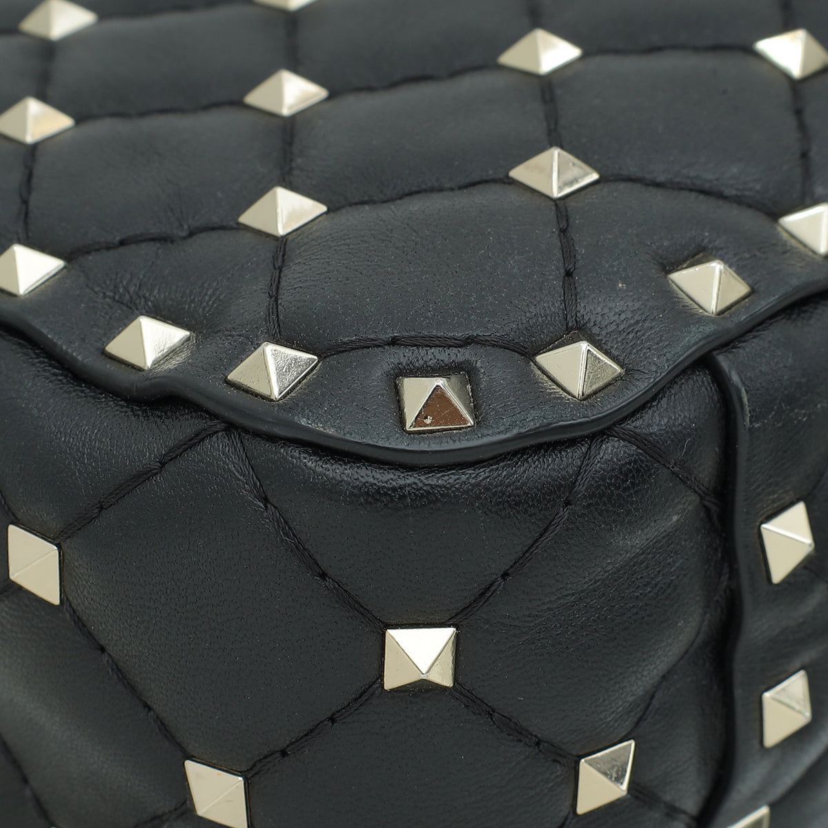 Valentino Black VLTN Spike Rockstud Flap Medium Shoulder Bag