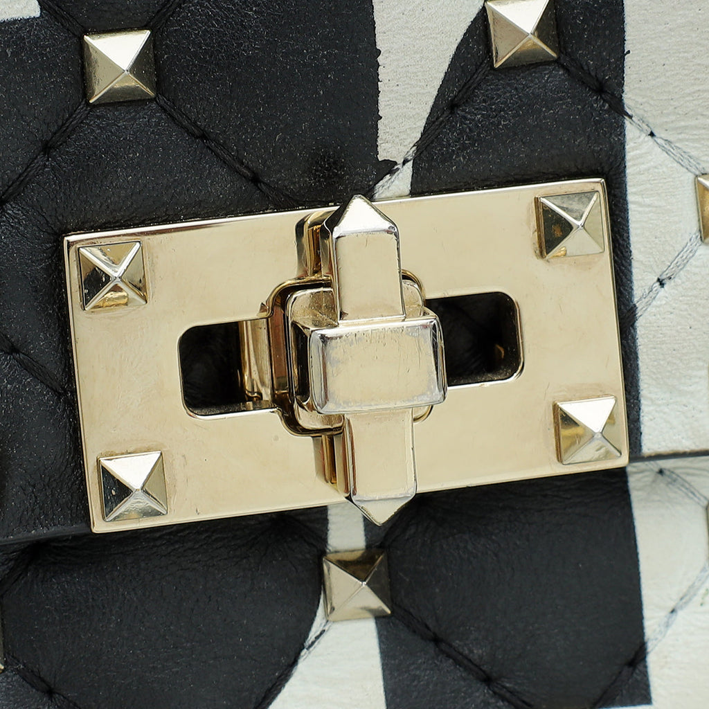 Valentino Black VLTN Spike Rockstud Flap Medium Shoulder Bag