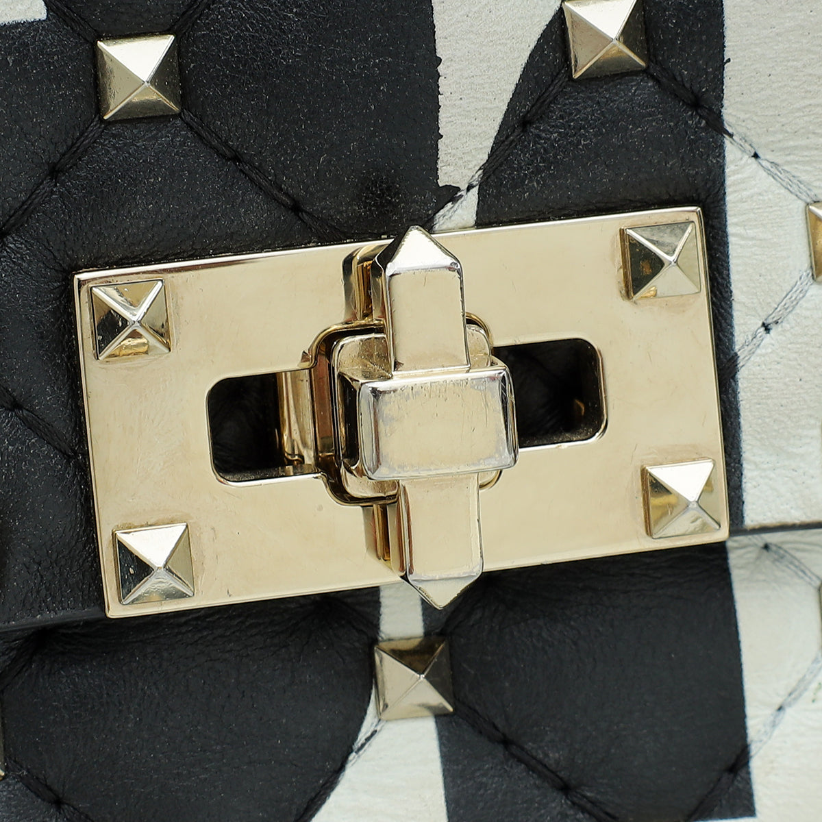 Valentino Black VLTN Spike Rockstud Flap Medium Shoulder Bag