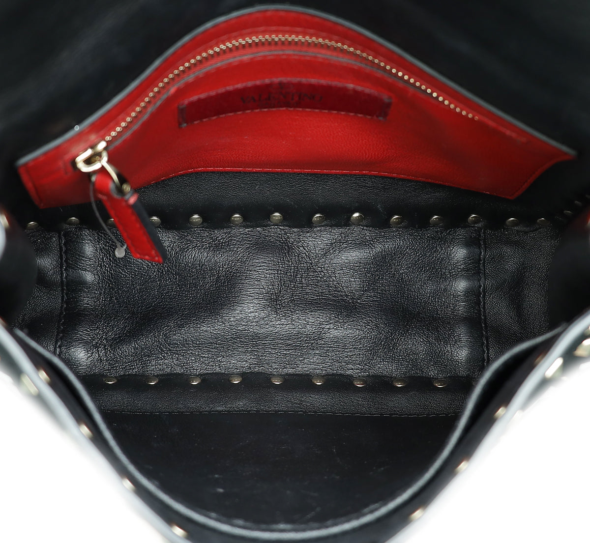 Valentino Black VLTN Spike Rockstud Flap Medium Shoulder Bag