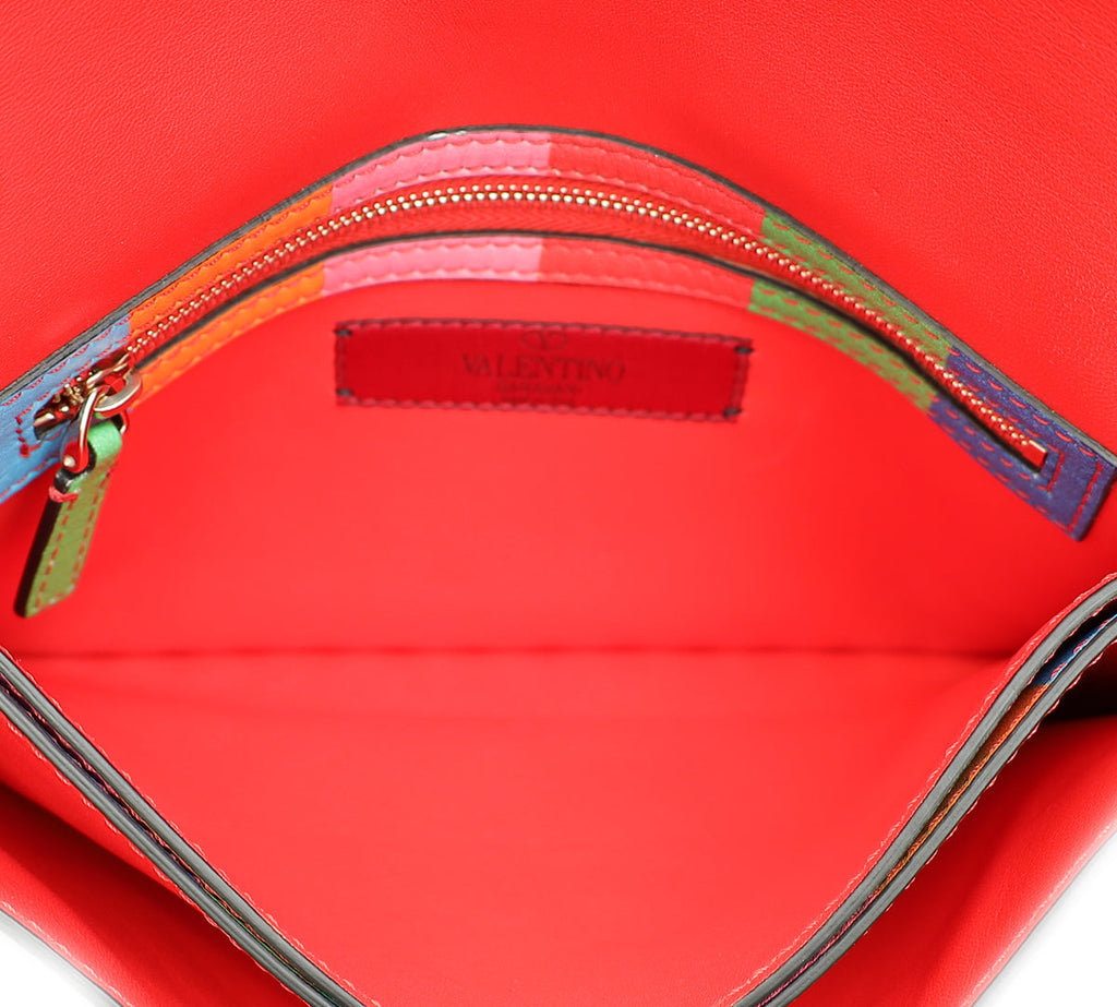 Valentino Multicolor Native Couture Rockstud Clutch