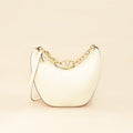 Valentino Ivory VLogo Moon Medium Hobo Bag W/ Chain