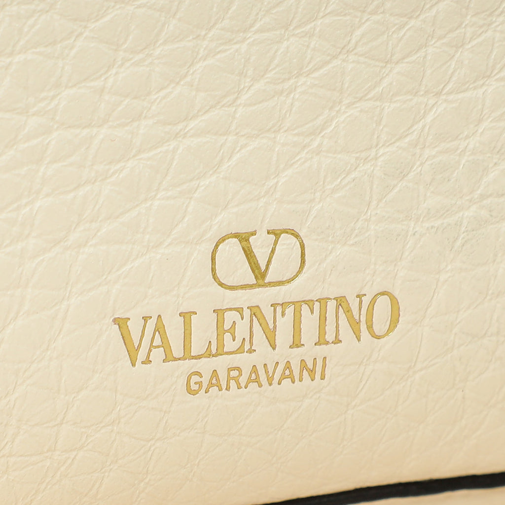 Valentino Ivory VLogo Moon Medium Hobo Bag W/ Chain
