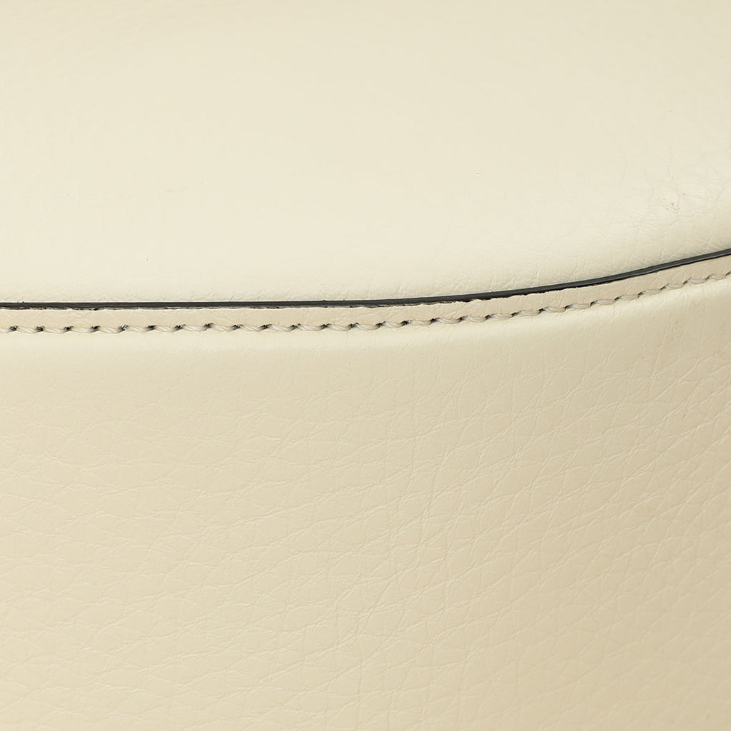 Valentino Ivory VLogo Moon Medium Hobo Bag W/ Chain
