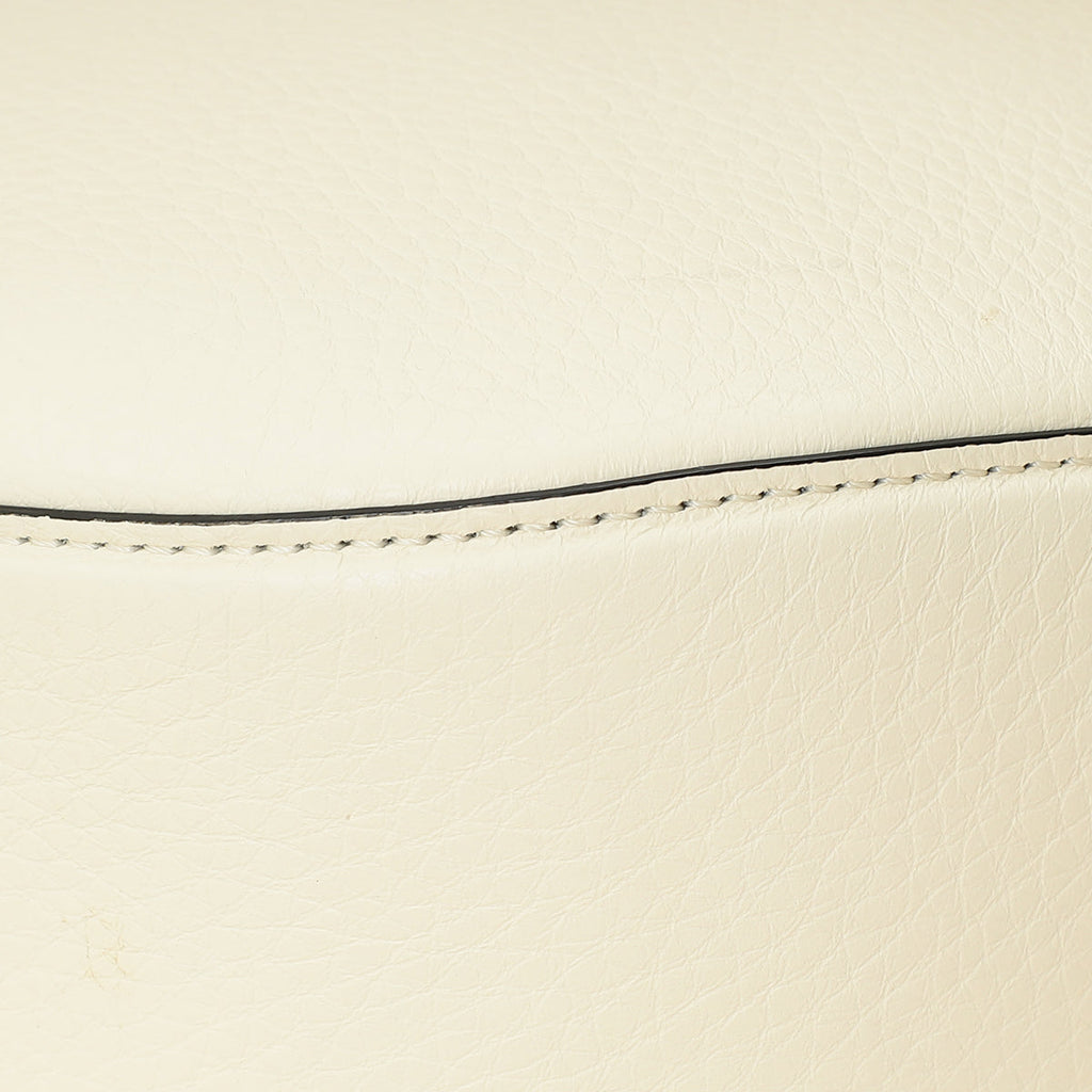Valentino Ivory VLogo Moon Medium Hobo Bag W/ Chain