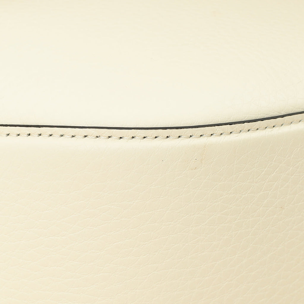 Valentino Ivory VLogo Moon Medium Hobo Bag W/ Chain