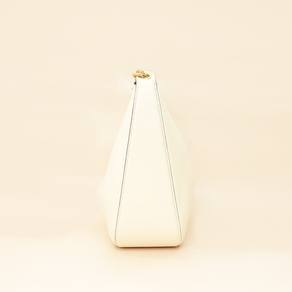 Valentino Ivory VLogo Moon Medium Hobo Bag W/ Chain