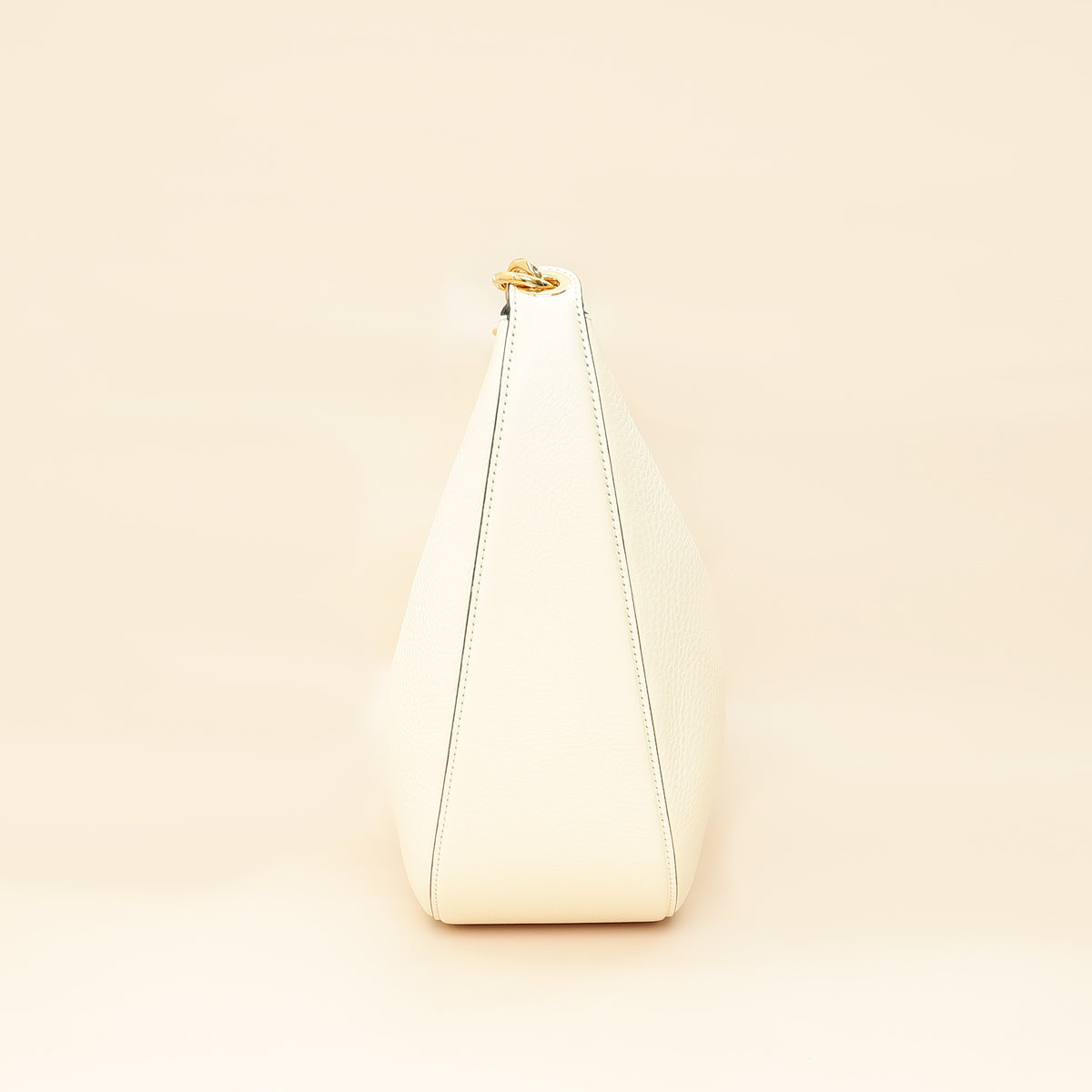 Valentino Ivory VLogo Moon Medium Hobo Bag W/ Chain