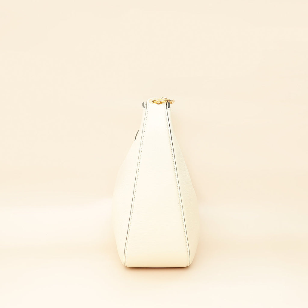 Valentino Ivory VLogo Moon Medium Hobo Bag W/ Chain