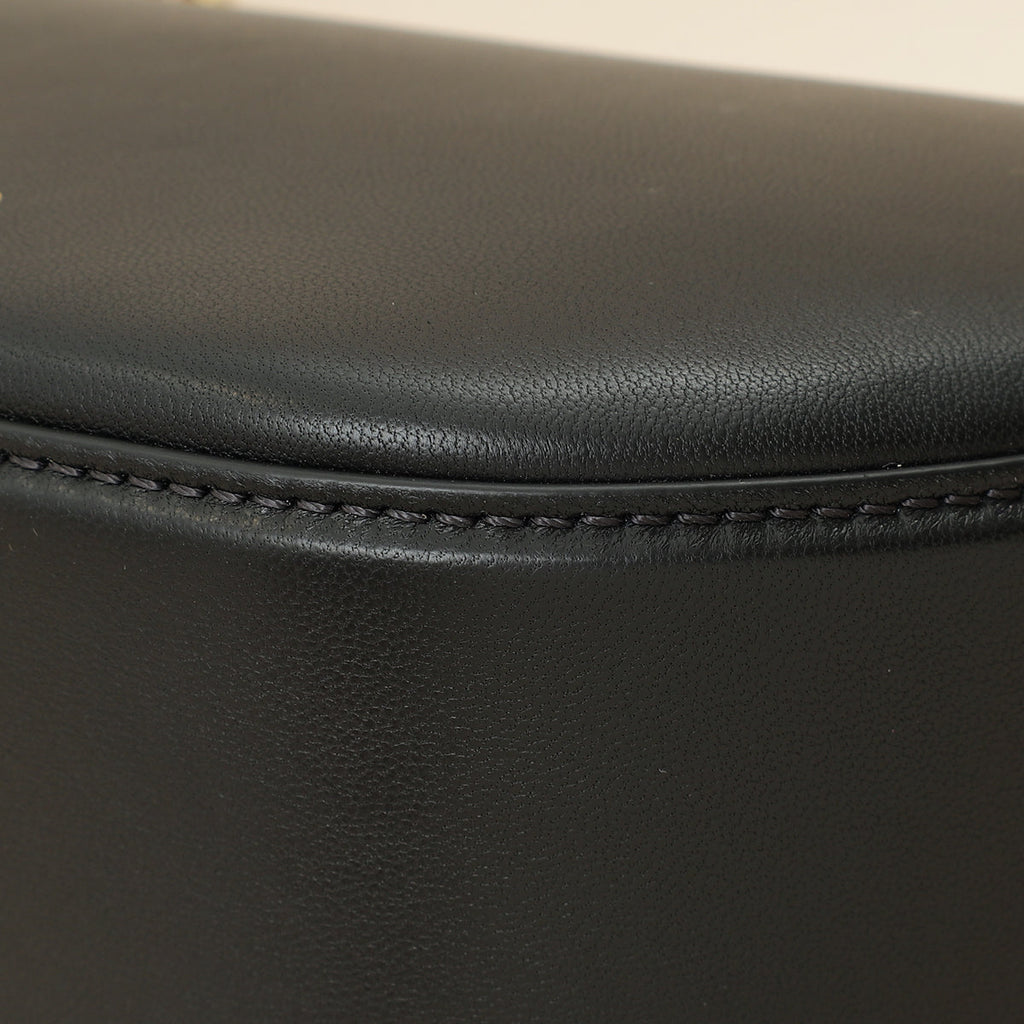 Valentino Black VLogo Moon Mini Hobo Bag W/ Chain