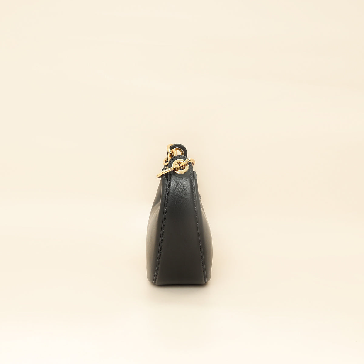 Valentino Black VLogo Moon Mini Hobo Bag W/ Chain