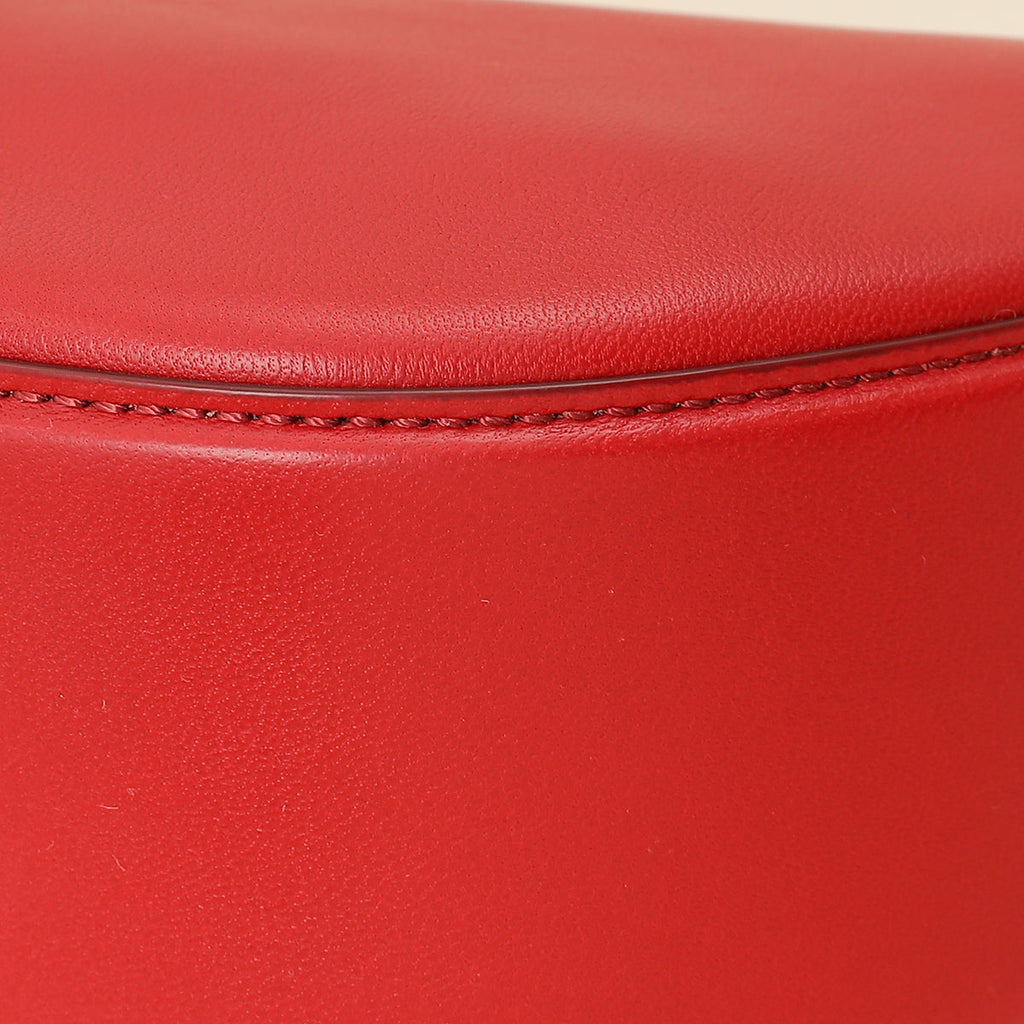 Valentino Red VLogo Moon Mini Hobo Bag W/ Chain