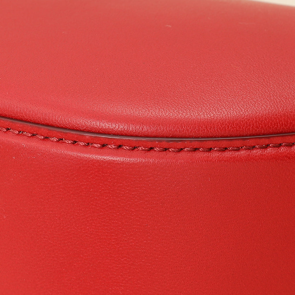 Valentino Red VLogo Moon Mini Hobo Bag W/ Chain