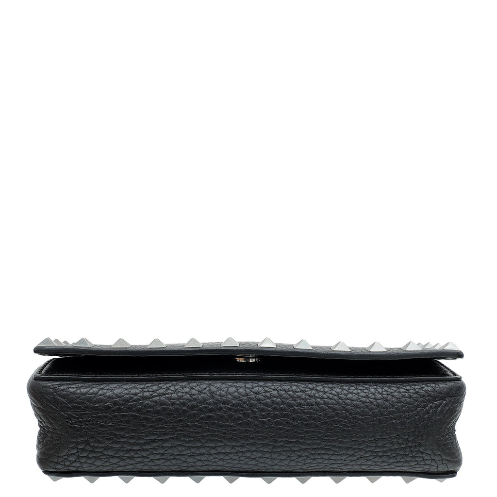 Valentino Black Rockstud Mini Flap Crossbody Bag