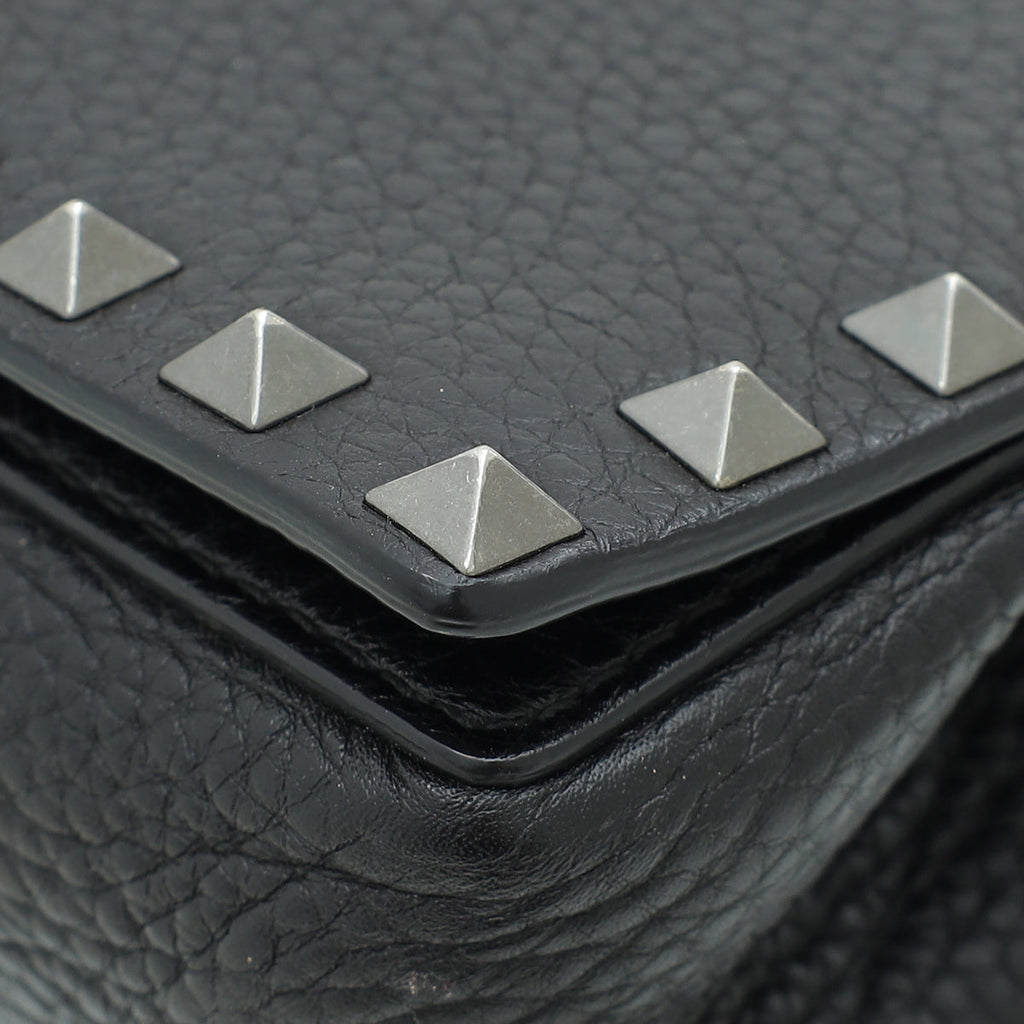 Valentino Black Rockstud Mini Flap Crossbody Bag