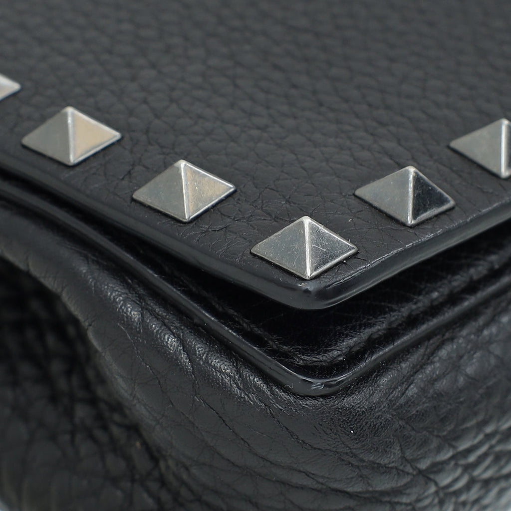 Valentino Black Rockstud Mini Flap Crossbody Bag