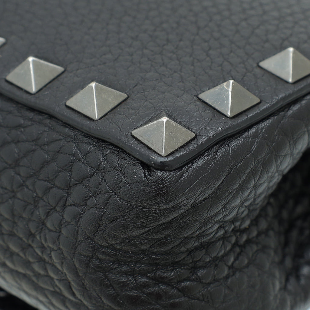 Valentino Black Rockstud Mini Flap Crossbody Bag