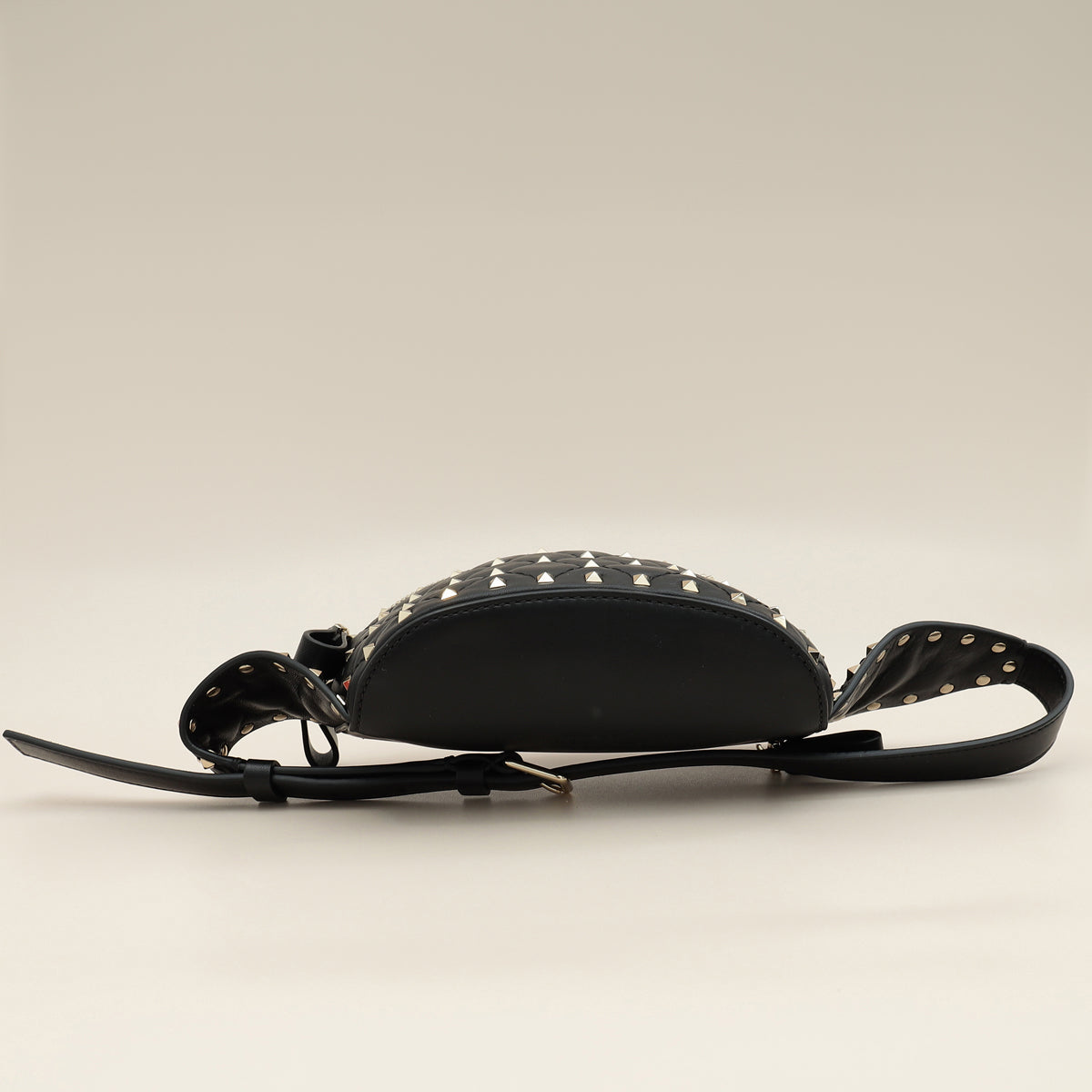 Valentino Black Rockstud Spike Belt Bag