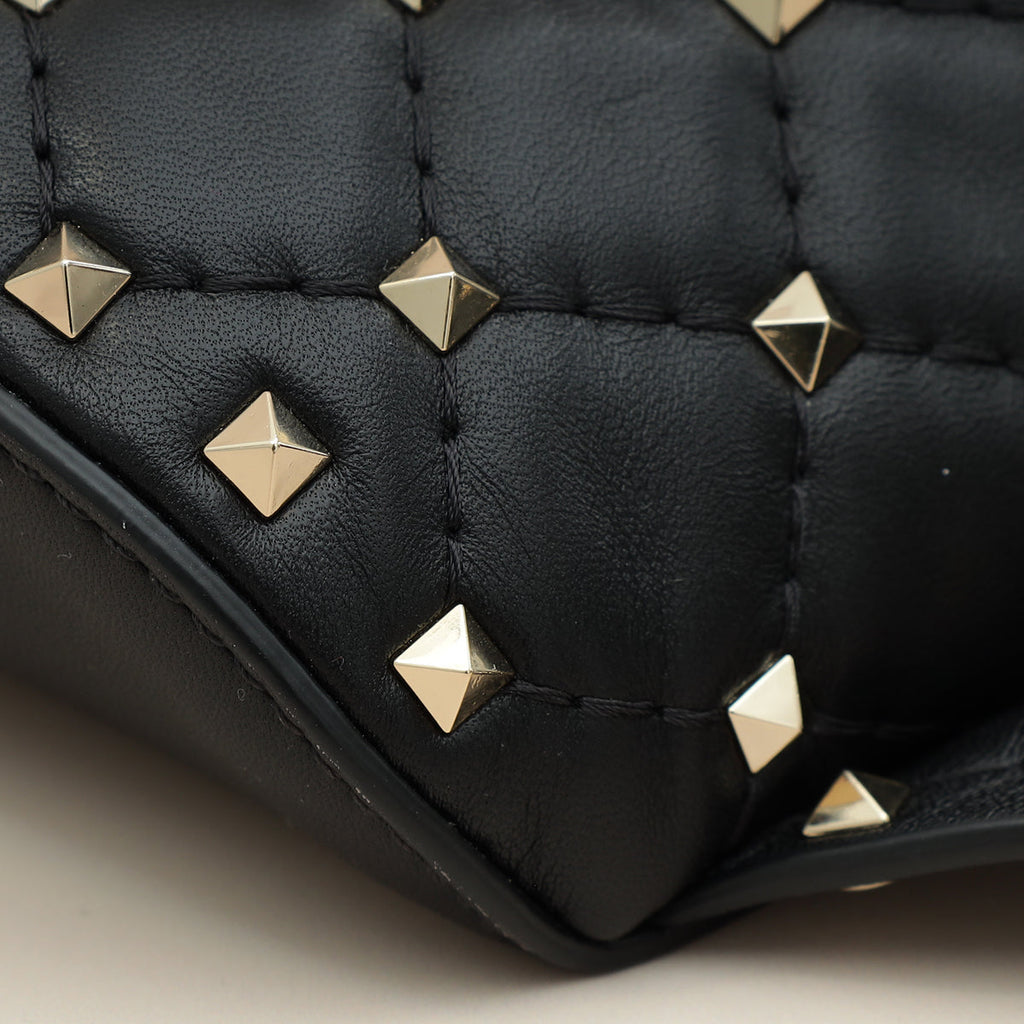Valentino Black Rockstud Spike Belt Bag