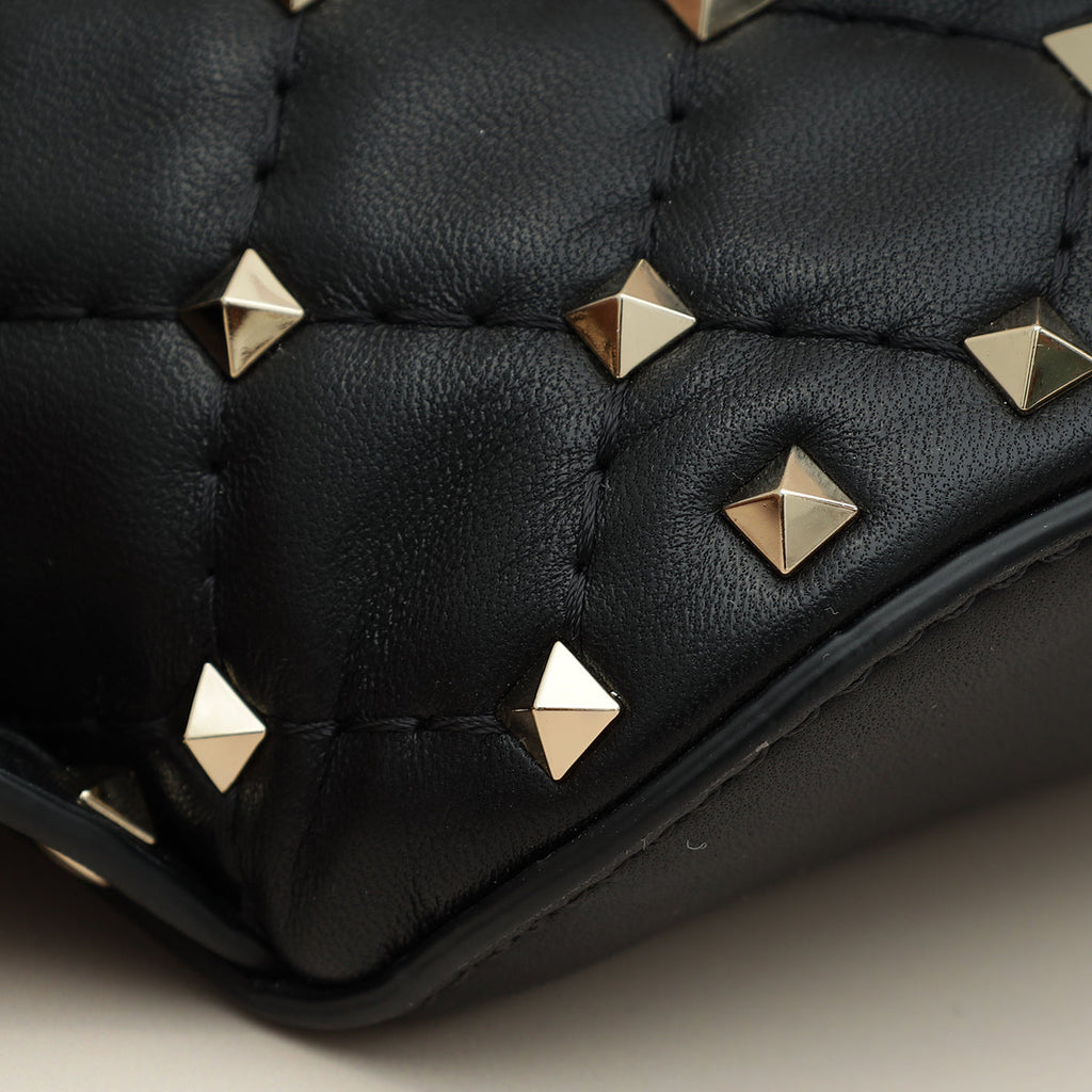 Valentino Black Rockstud Spike Belt Bag