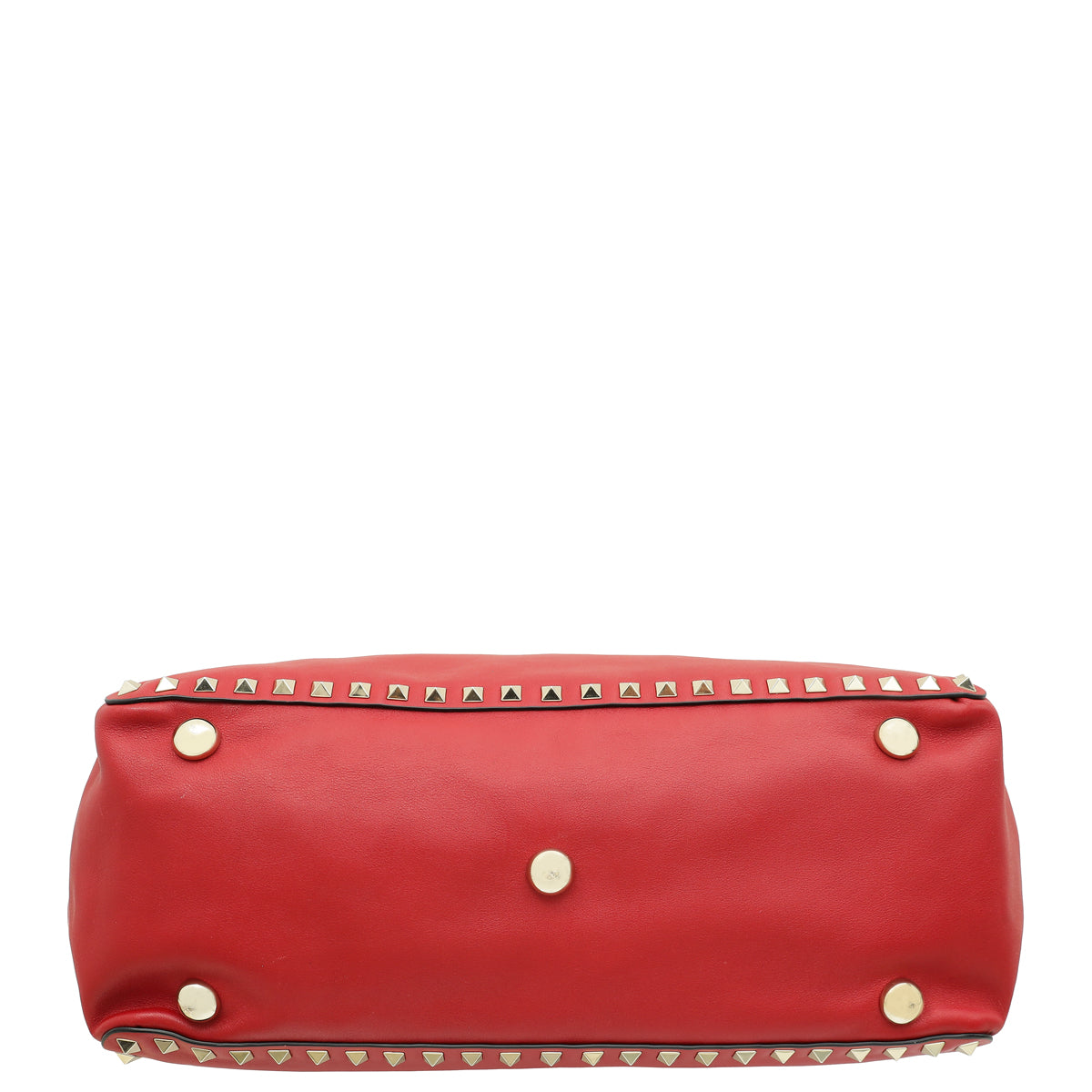 Valentino Red Vitello Rockstud Tote Bag