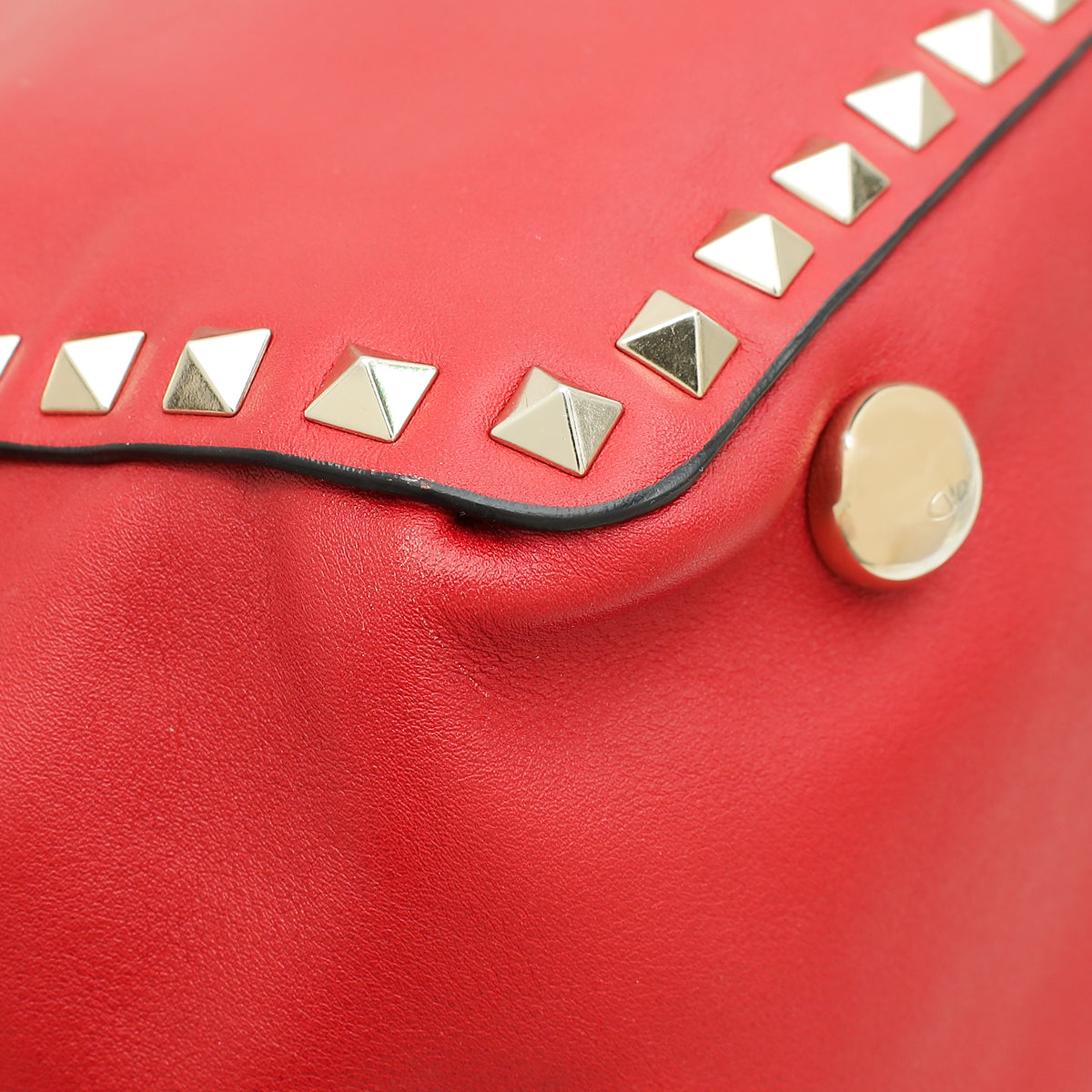 Valentino Red Vitello Rockstud Tote Bag
