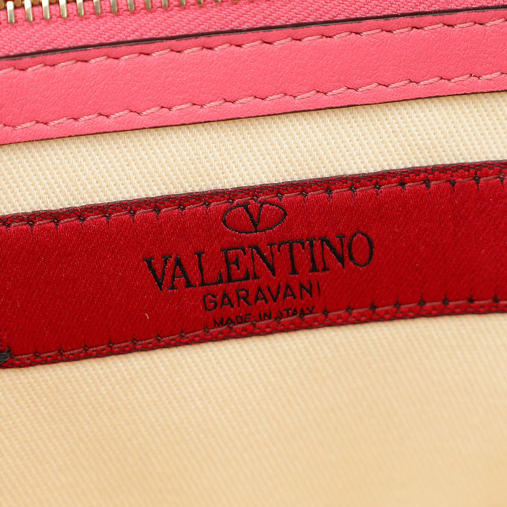 Valentino Pink Rockstud Glam Lock Small Shoulder Bag