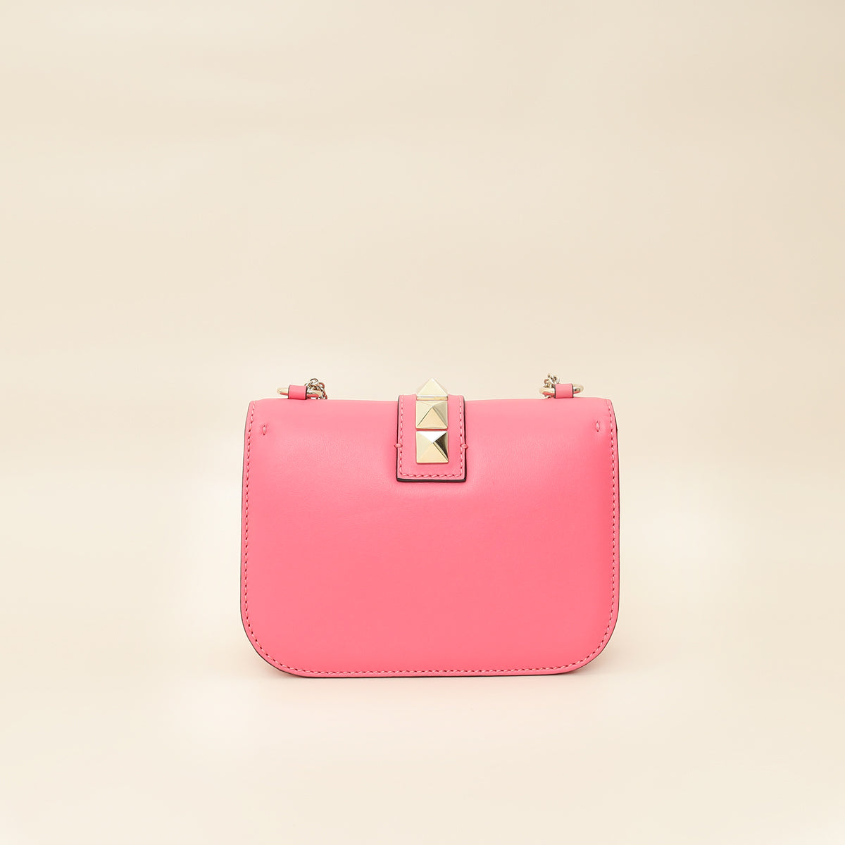 Valentino Pink Rockstud Glam Lock Small Shoulder Bag