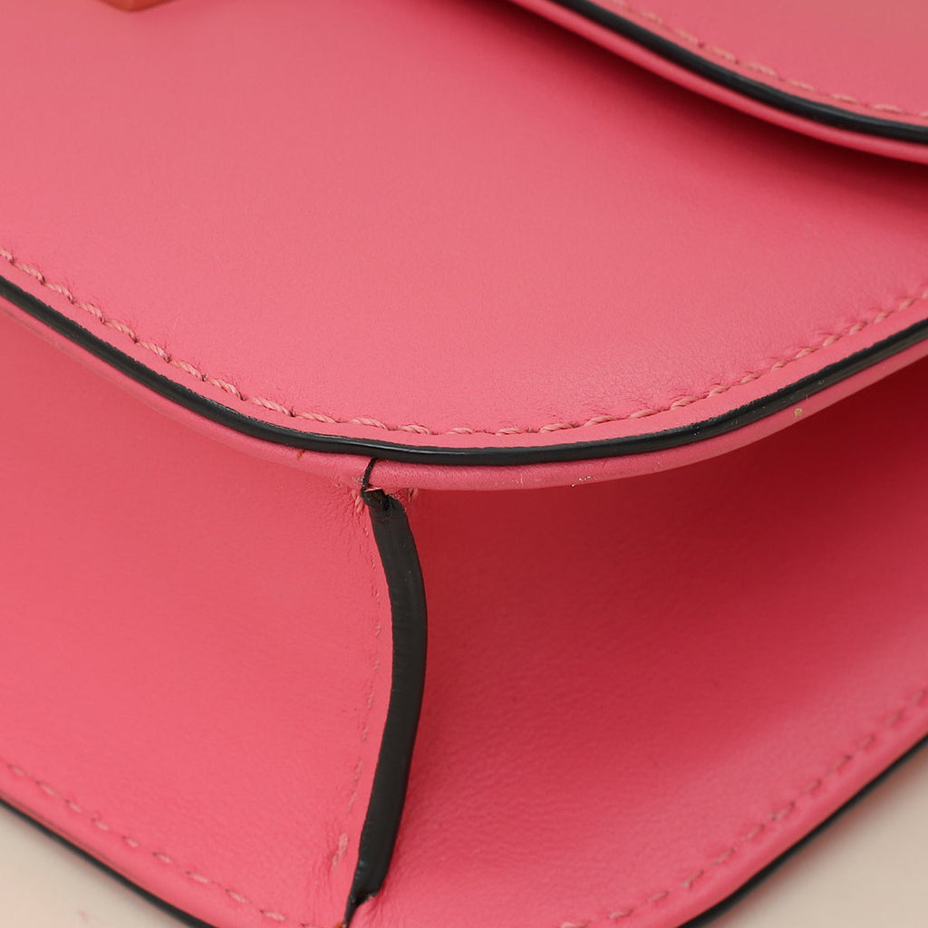 Valentino Pink Rockstud Glam Lock Small Shoulder Bag