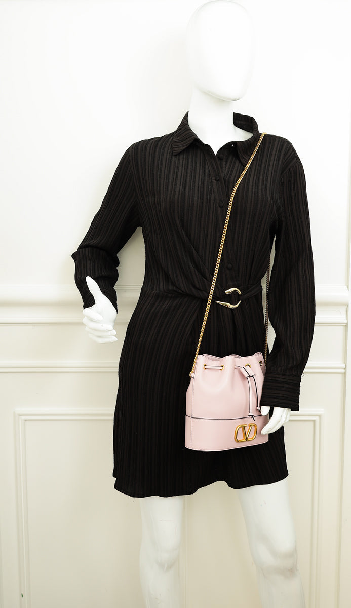 Valentino Purple Garavani VLOGO Signature Mini Bucket Bag