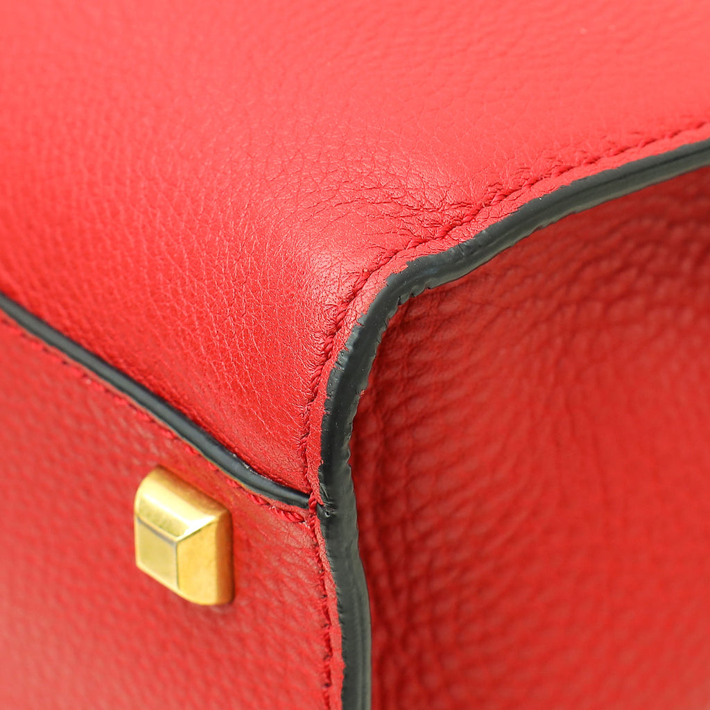 Valentino Red My Rockstud Single Handle Beaded Frame Medium Bag