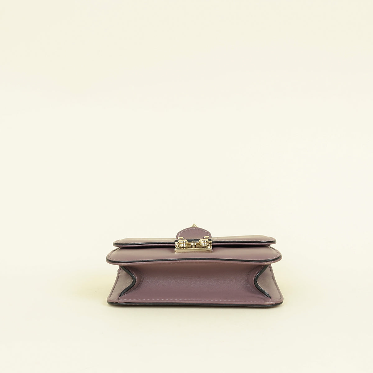 Valentino Dark Mauve Rockstud Glam Lock Flap Mini Shoulder Bag