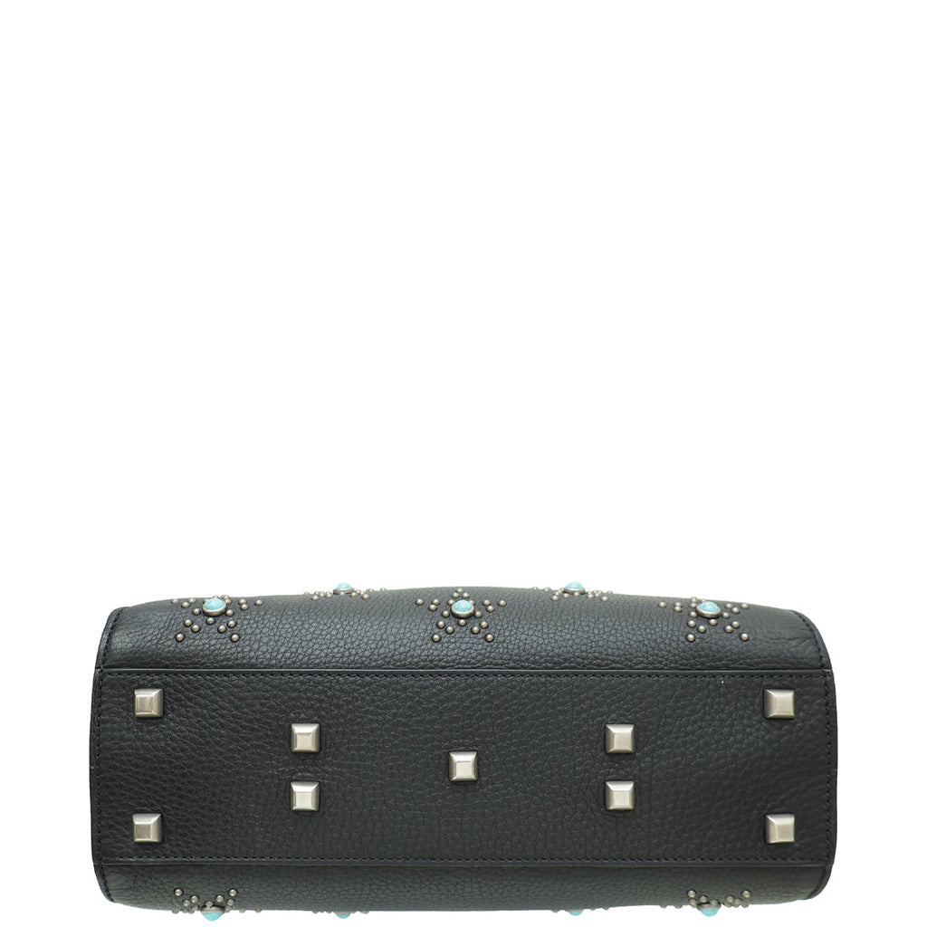 Valentino Black Rockstud Rolling Single Handle Bag