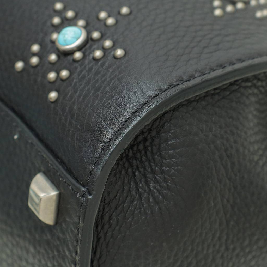 Valentino Black Rockstud Rolling Single Handle Bag
