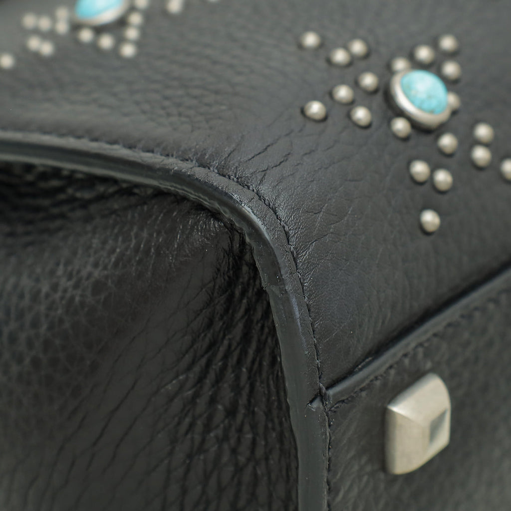 Valentino Black Rockstud Rolling Single Handle Bag