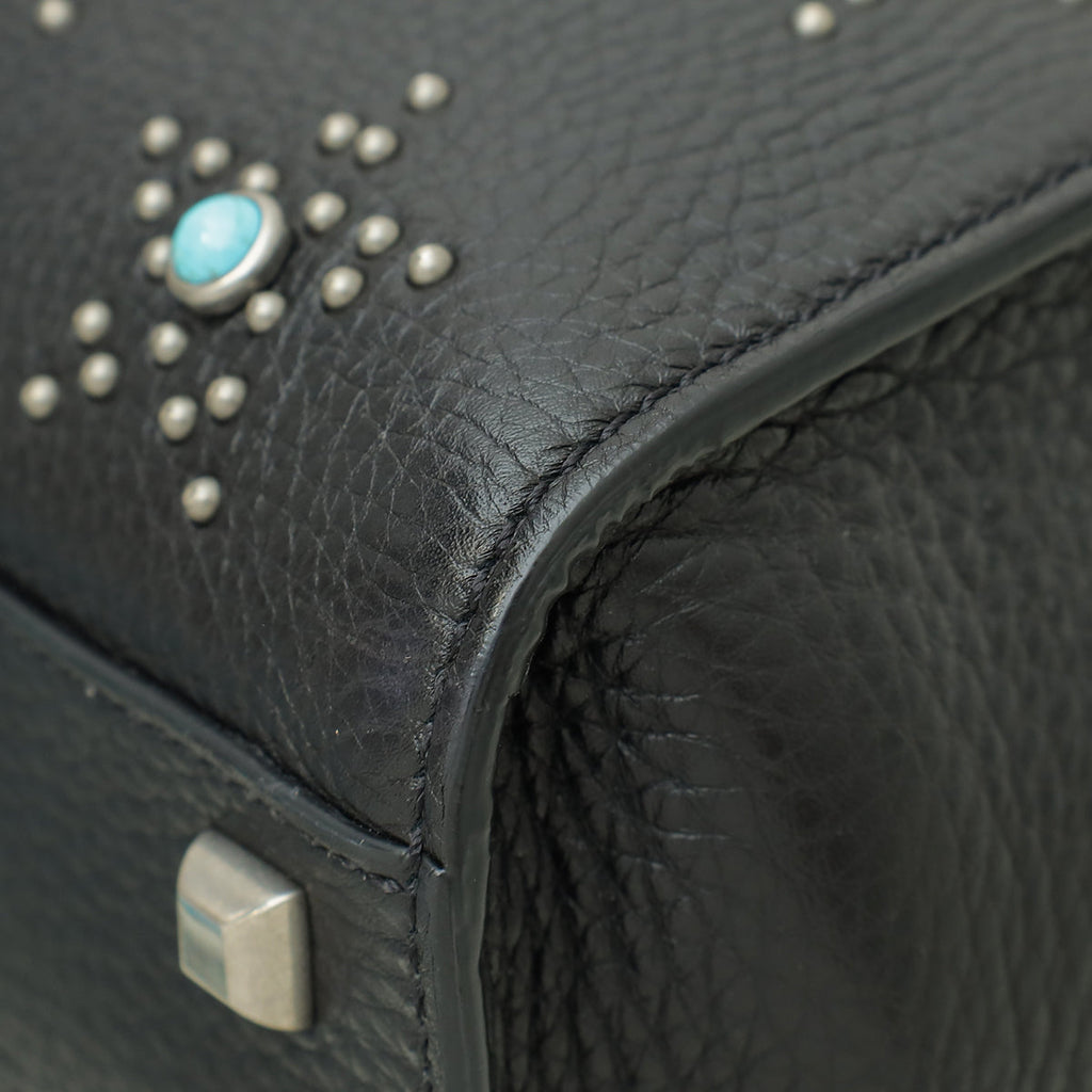 Valentino Black Rockstud Rolling Single Handle Bag