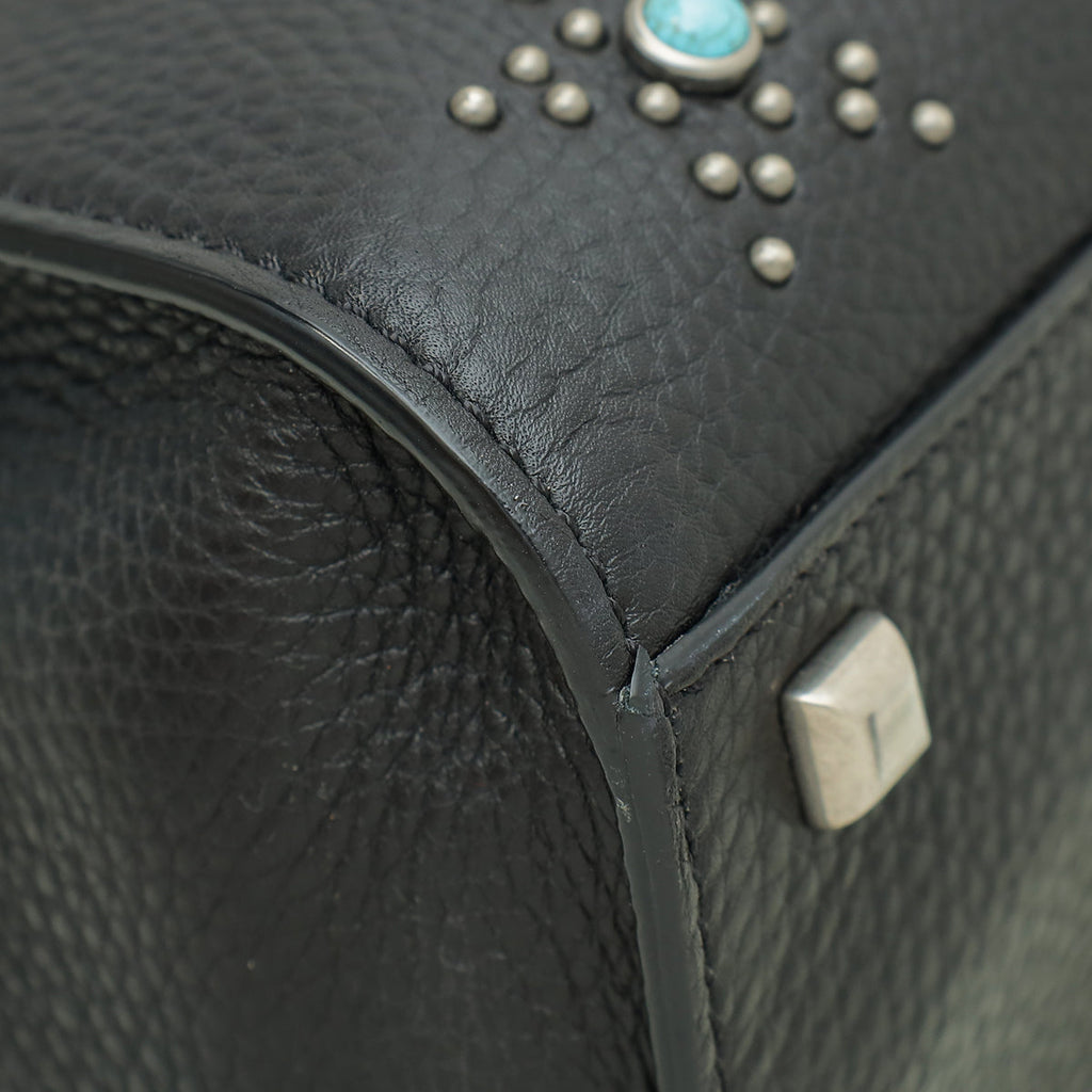 Valentino Black Rockstud Rolling Single Handle Bag