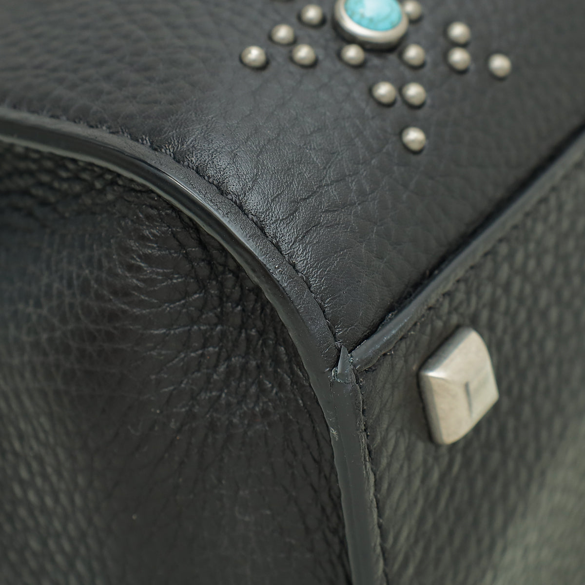 Valentino Black Rockstud Rolling Single Handle Bag