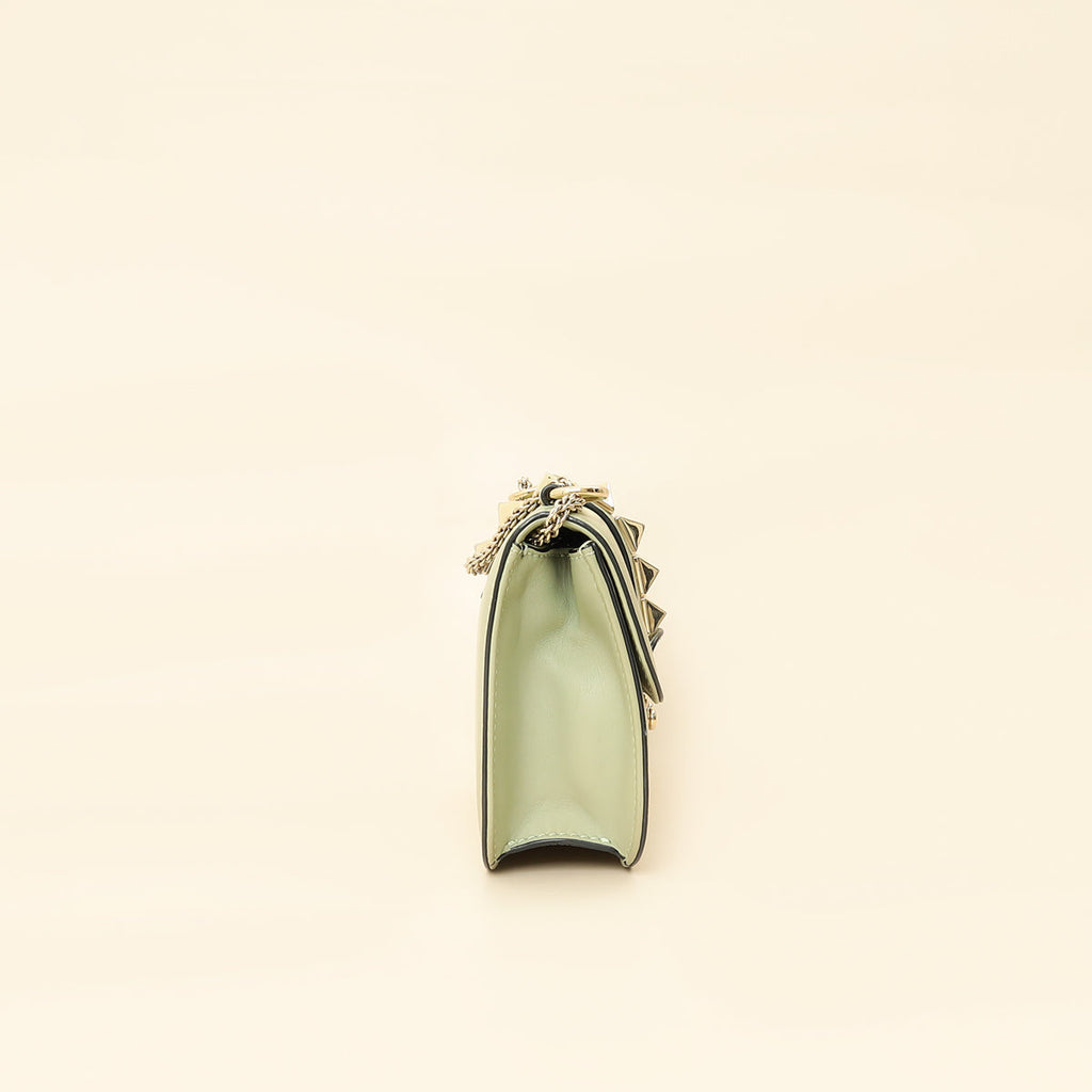 Valentino Pastel Green Glam Lock Small Shoulder Bag