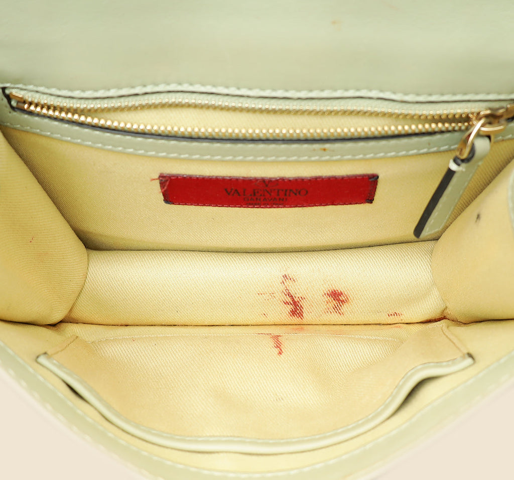 Valentino Pastel Green Glam Lock Small Shoulder Bag