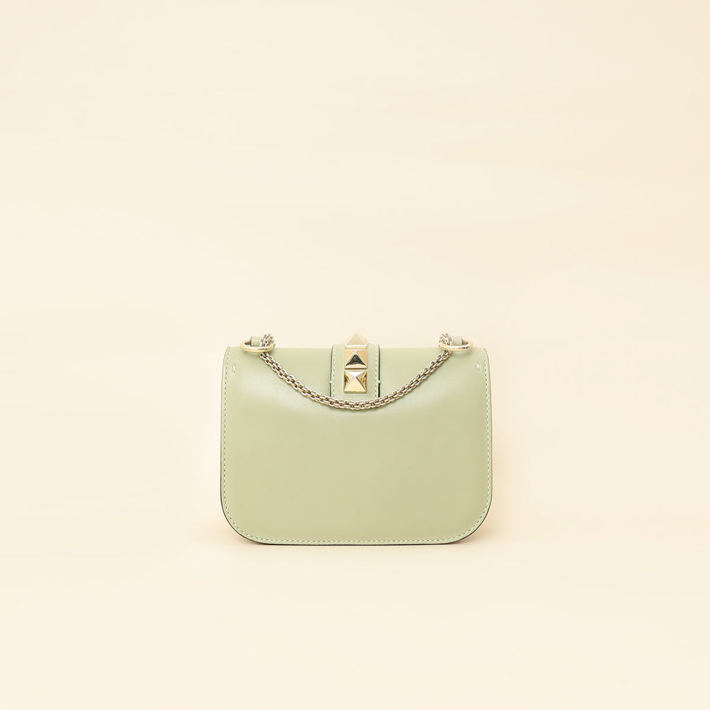 Valentino Pastel Green Glam Lock Small Shoulder Bag