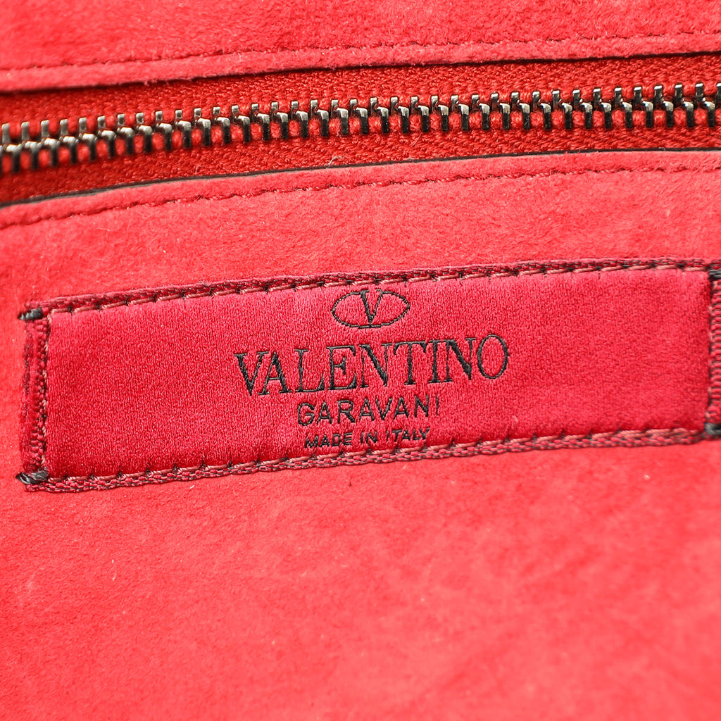 Valentino Black Rockstud Spike Chain Clutch Bag