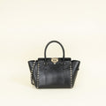 Valentino Black Rockstud Handle Tote Bag