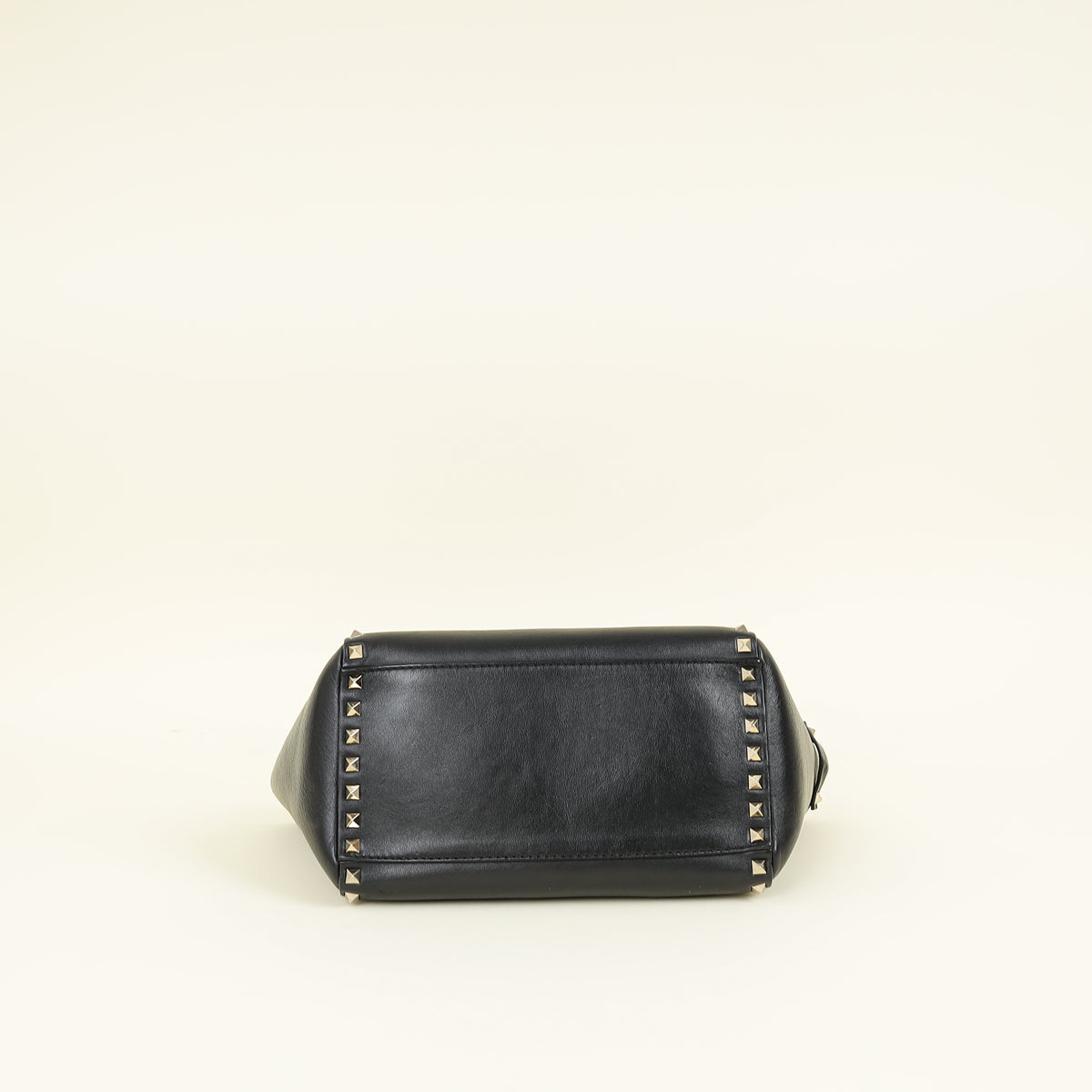 Valentino Black Rockstud Handle Tote Bag